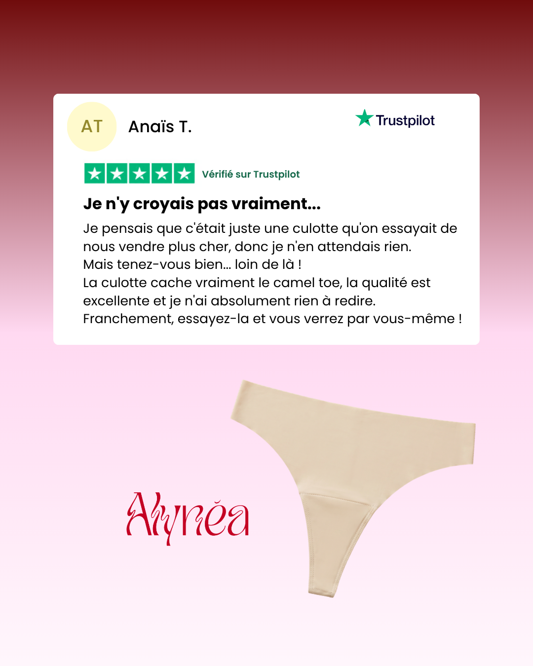 Tanga anti-camel toe – Invisible
