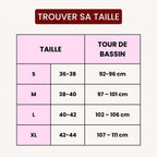 Guide des tailles du tanga anti-cameltoe Alynéa, du S au XL