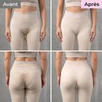 Comparaison avant et après avec le tanga anti-cameltoe Alynéa sous un legging